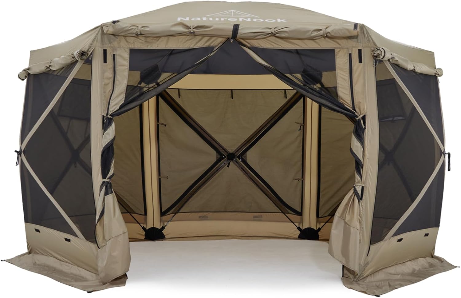 Pop up Gazebo Tents 12x12 FT Canopy Tent for Camping Portable Gazebos with Awnings Outdoor Patio Screen Tent Houses with Sidewalls Family 8 Person 6 Sided Shelter