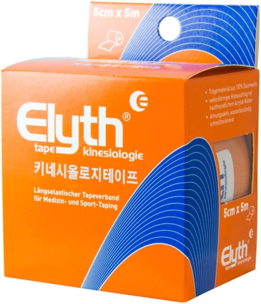 Elyth S kinesiology tape 5 cm x 5 m, sports taping according to the kinesiological method of Kenzo Kase