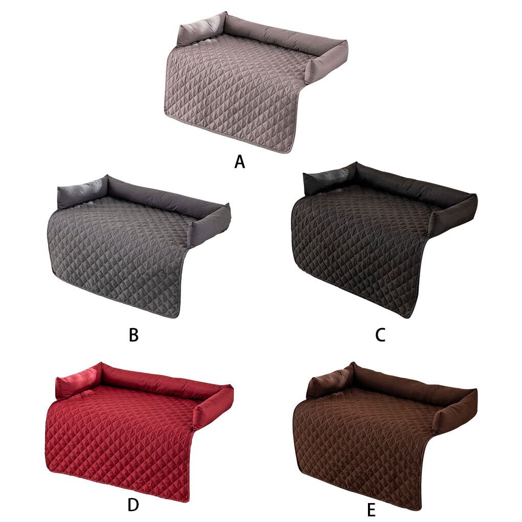 Manta para Mascotas para protección de sofá Cama Muebles acogedores y Elegantes Impermeable Cama para Perro colchón Tela Antideslizante Funda de sofá, Gris Oscuro, 75 * 75