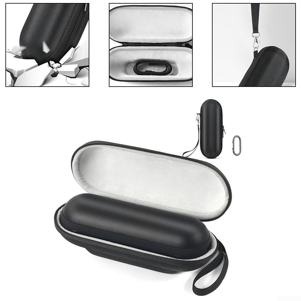 Wireless Speaker Hard Case for Pill 2024 Portable Speaker Hard Protective Case with Hand Strap Travel Speaker Protective Storage Bag