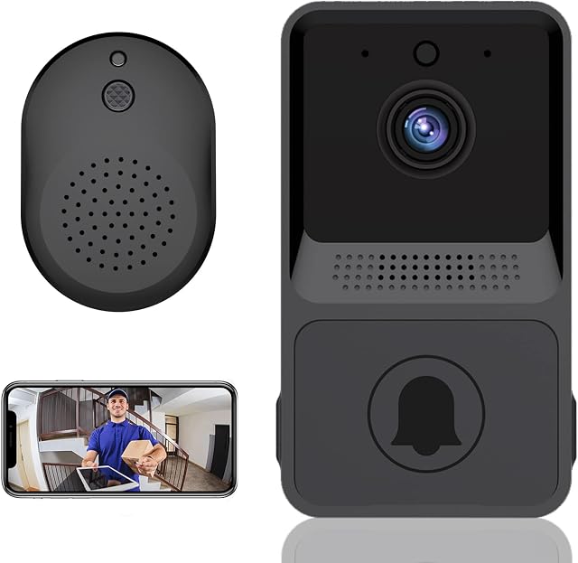 Wireless Remote Video doorbell, Smart Video doorbell Home intercom HD Night Vision WiFi Charging, Smart doorbell, Two-Way Talk, APP Control
