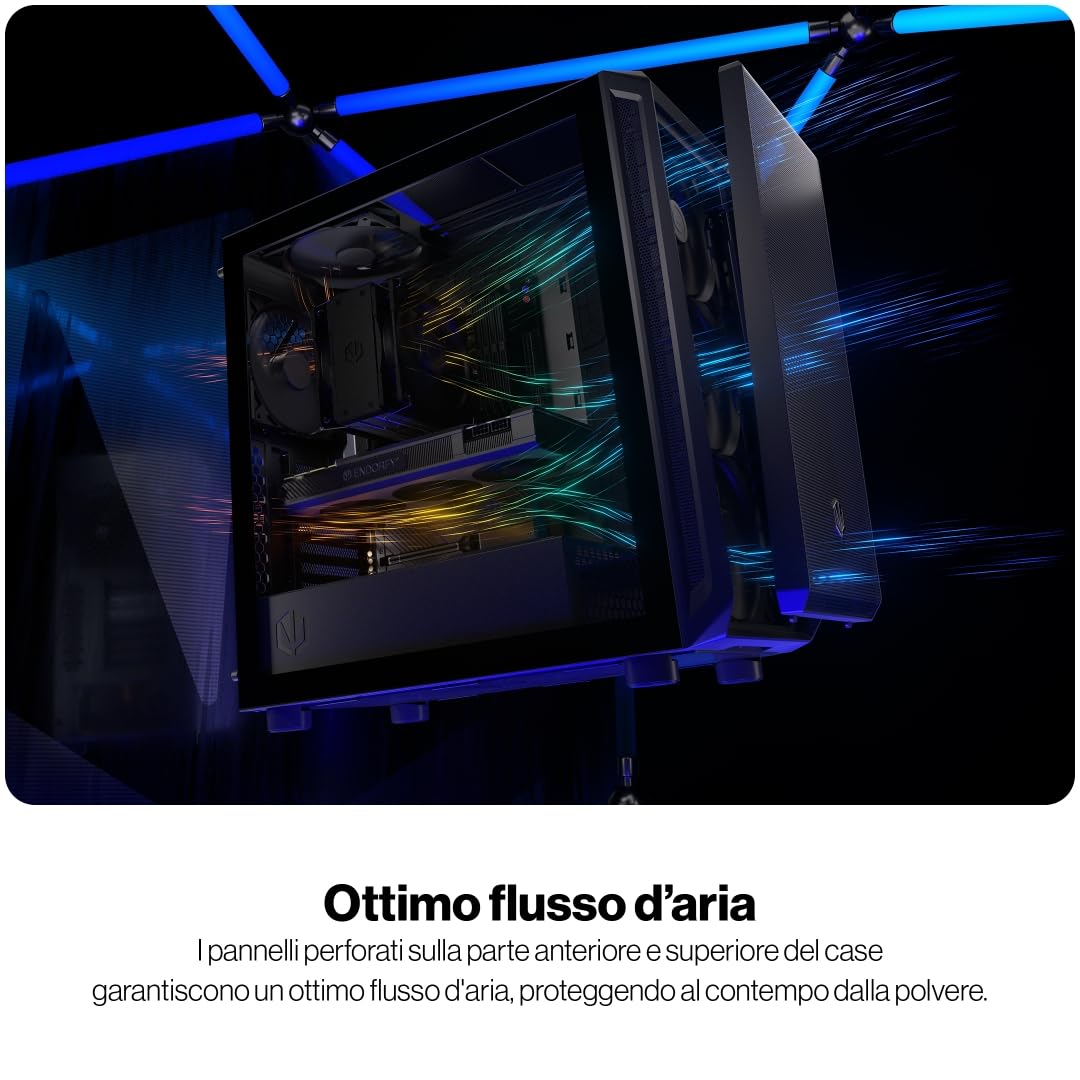 ENDORFY Arx 700 Air, case ATX spazioso, 5x ventole da 140 mm incluse, elevata compatibilità con molti componenti | EY2A012