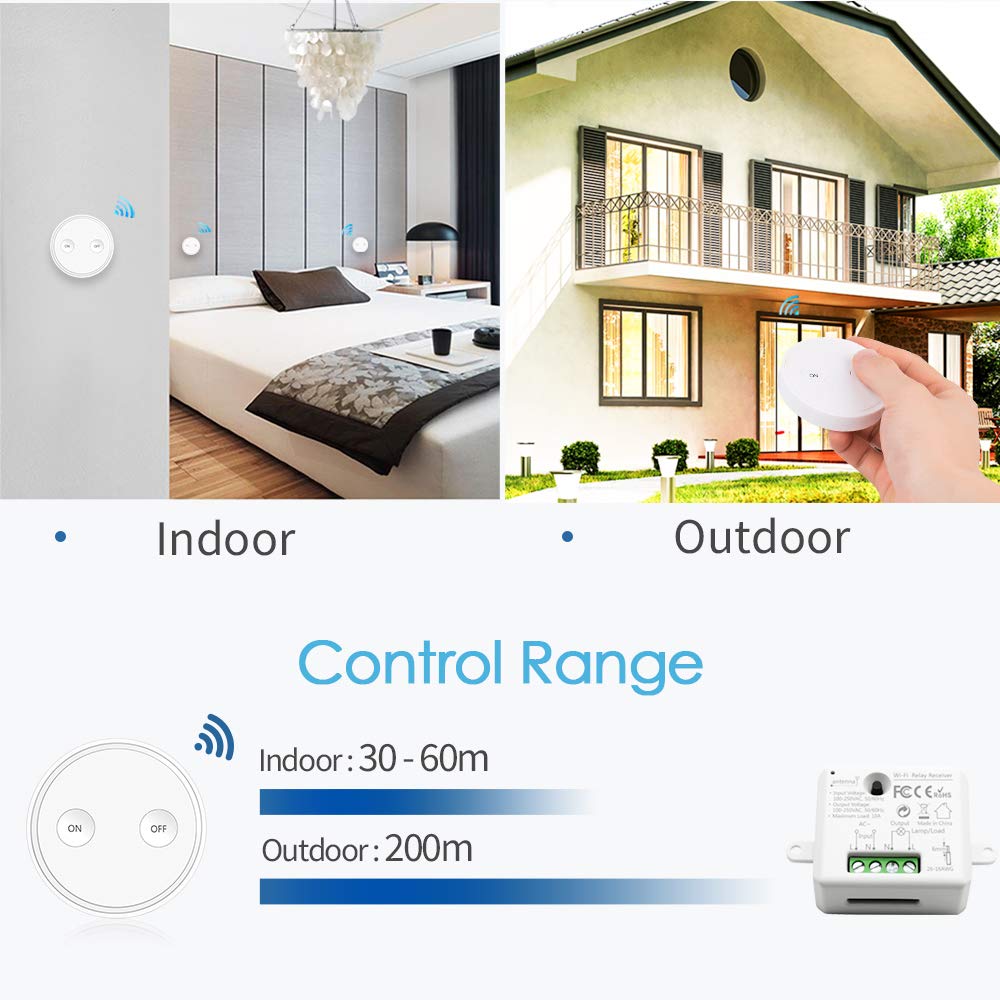 Remote Control Light Switch Set including Remote Control (Three Remote Controls with Two Receivers) - Image 4