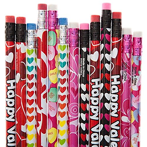 Crayons Saint-Valentin en lot de 144 idéal pour les cadeaux scolaires et petits mots doux