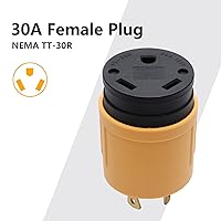 Vista 3 de STARELO 30 Amp 4Prong RV Generator Adapter,NEMA L14-30P Twist Lock Male Generator Plug to TT-30R Female RV Outlet.(Yellow)