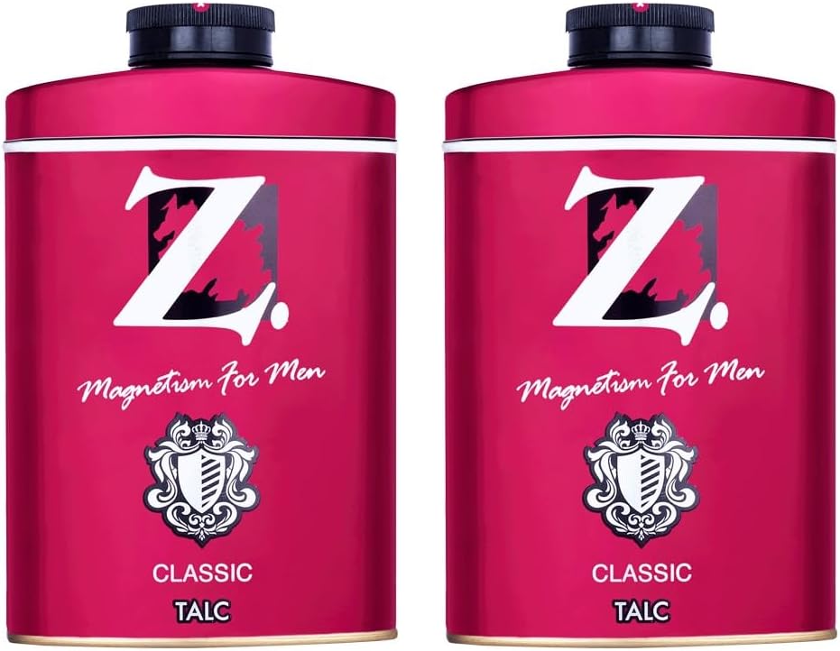 Z Magnetism Classic Deodorizing Talcum Powder for Men | Signature Woody & Musky Fragrance | Fights Body Odor & Ensures Long Lasting Freshness | Suitable for All Skin Types - 100g (Pack of 2)