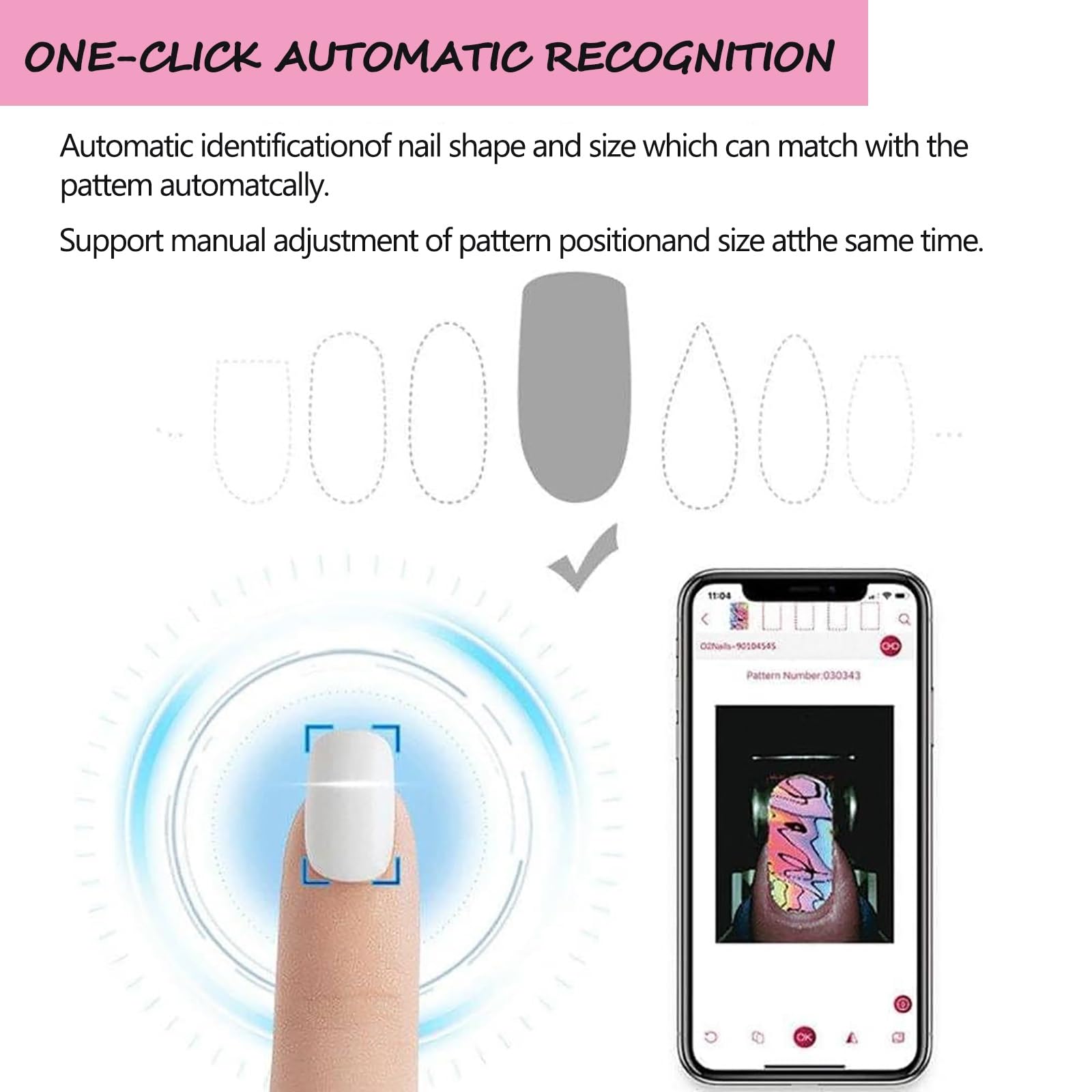 Robot do drukowania paznokci 3D, inteligentna maszyna do lakierowania paznokci, cyfrowa drukarka wzorów do malowania paznokci z obsługą DIY/aplikacji/Wi-Fi dla dzieci/salonów paznokci/manikiurzystów
