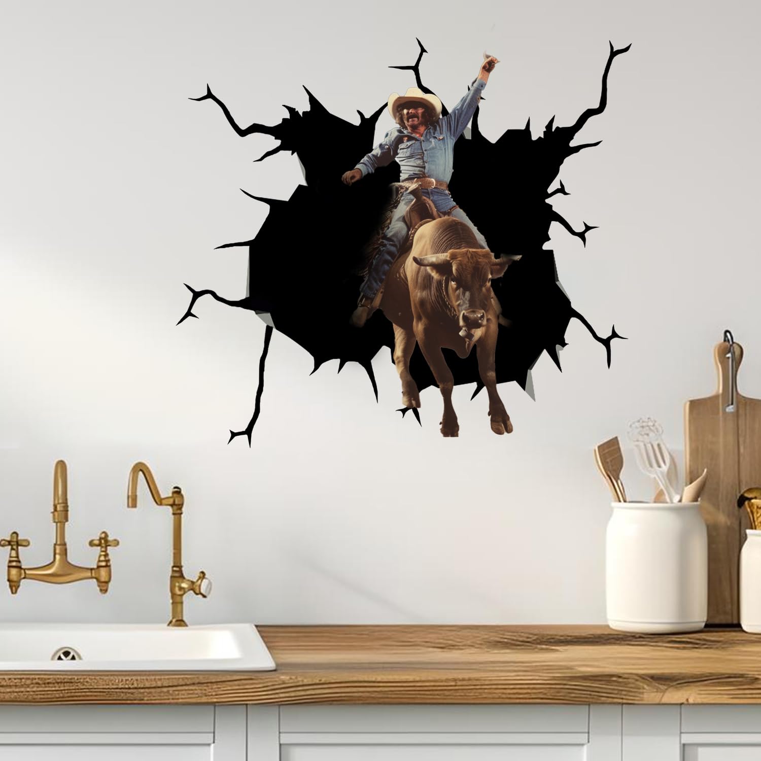 Rodeo Country Cowboy Vinyl Decal Sticker – For Car Window, Bumper, Truck Hood – Black, Oracal 651