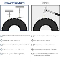 Vista 3 de AUTOWN Kit de reparación de neumáticos, kit de 68 piezas de tapones de neumáticos resistentes, herramientas universales de reparación de neumáticos
