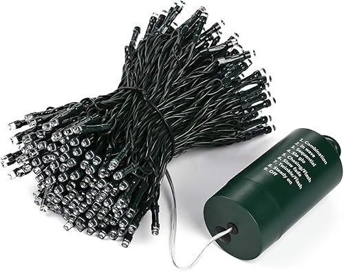 Miniatura 7 de LYHOPE Luces de Navidad, 200 LED de 21 m, 8 modos, impermeables, con batería, luces de hadas de Navidad para exteriores e interiores, para patio,