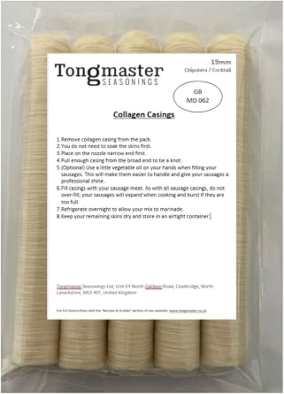 19mm 5 Pack Collagen Edible Sausage Casings 200ft