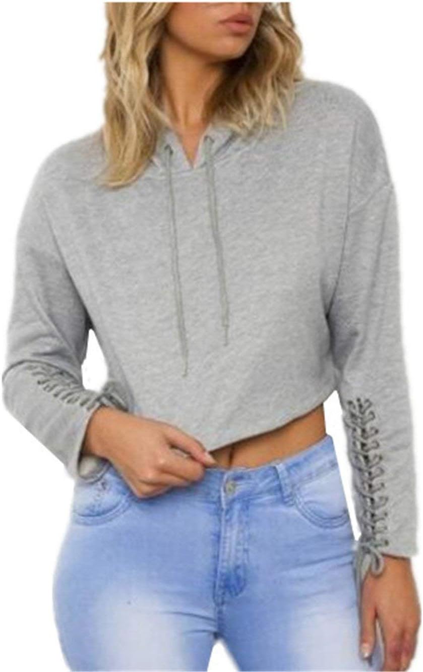 Crop Top Tumblr Donna Nero Primaverile Autunno Hoodie Elegante Di Moda