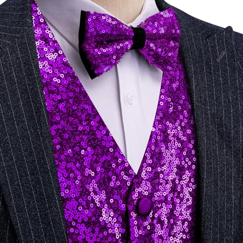 Barry.Wang Mens Vest V-neck Silm Fit Suit Waistcoat Bowtie Set Party Prom Tuxedo2