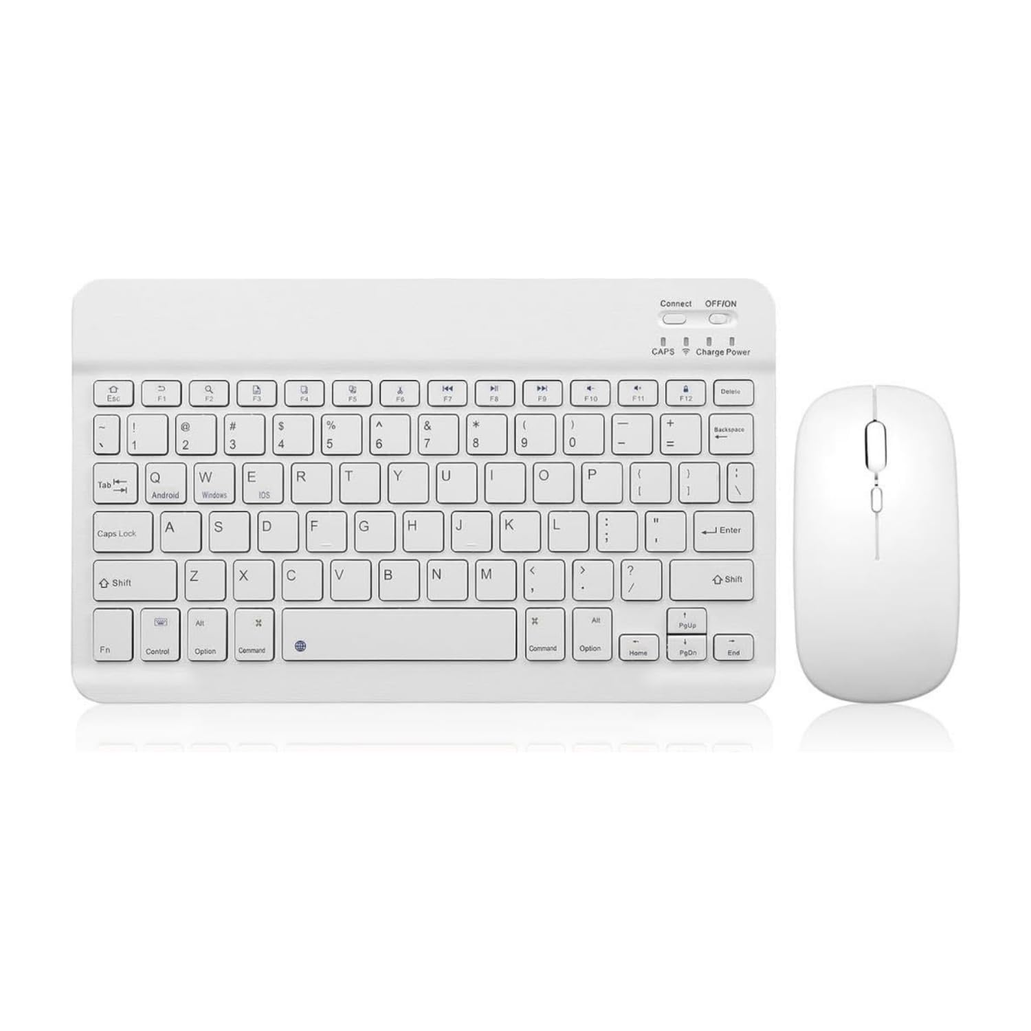 PSR Aksesuar Kablosuz Bluetooth Klavye ve Mouse Seti – Tüm Cihazlarla Uyumlu (Beyaz)