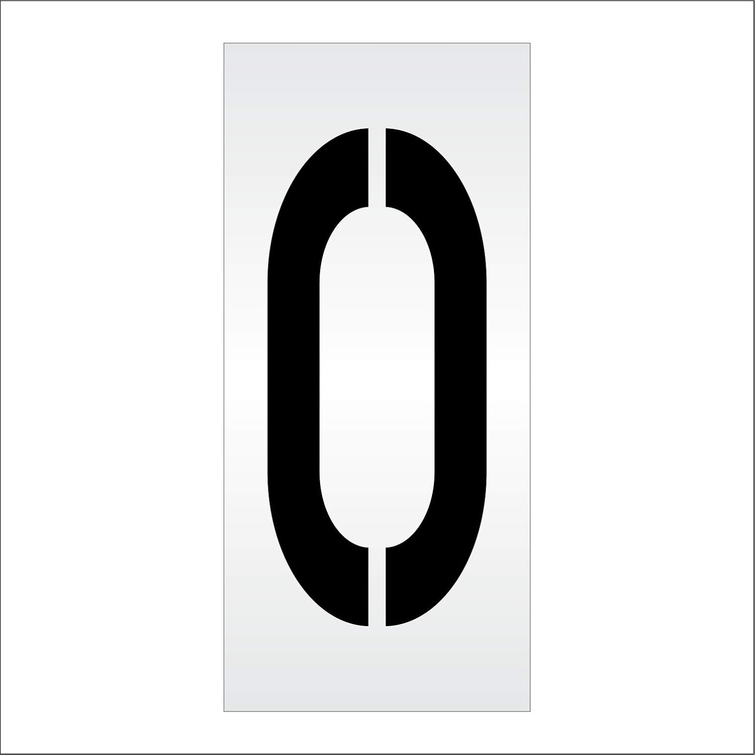 Pavement Stencils - 36 inch Single Number Stencil (Wide) - 0-36" x 16" x 1/16" (63 mil) - Light-Duty