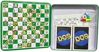 مجموعة العاب لوحية مكونة من لعبة السلم والثعبان المغناطيسية ولعبة كوتشينة كلاسيكية، للبالغين