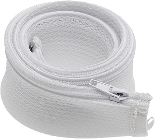 EJPPDHCO Funda for Cable con Cremallera de 1 m, Organizador de Cables de Nailon Flexible, protección for Cables, Color Negro, Blanco y Gris(Bianco,35 mm)
