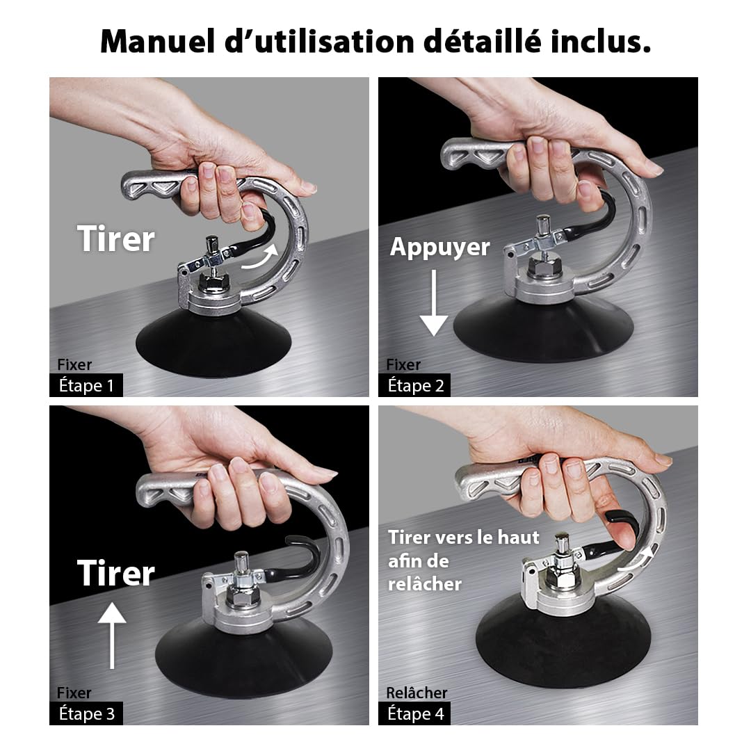 FIRSTINFO Ventouse Débosselage Carrosserie 75 mm, Débosseleur Sans Peinture Aluminium, Extracteur de Bosses pour Voiture, Outil de Réparation Carrosserie PDR A1504A