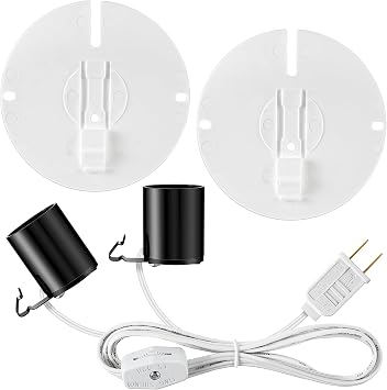 Meonum 10 FT Blow Mold Light Cord with Dual E26/E27 Sockets, Replacement Power Cord with Switch, Fuse & Plug for Christmas Village House Blow Molds, Holiday Decor & Salt Lamps