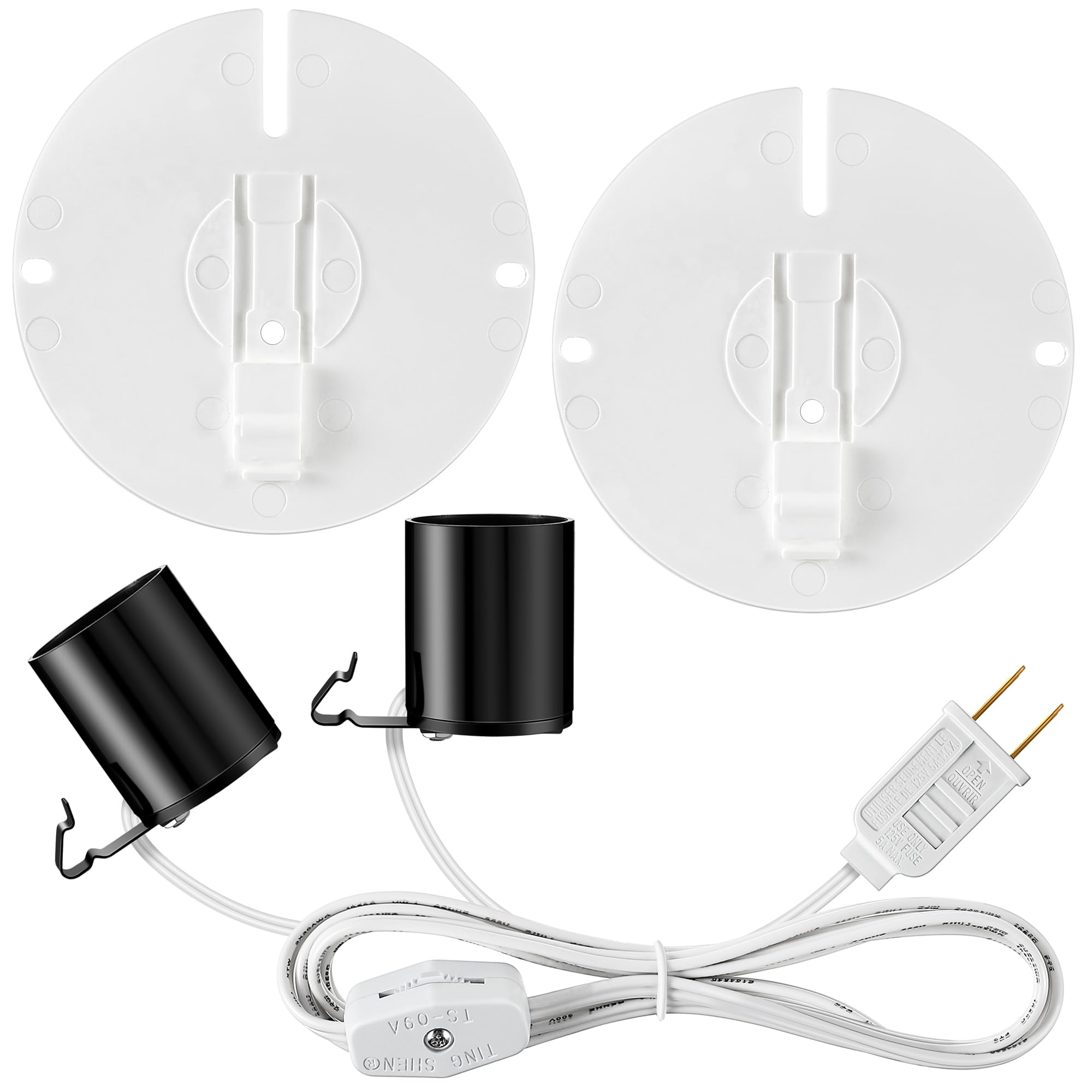 Meonum 10 FT Blow Mold Light Cord with 2 E27 E26 Light Bases