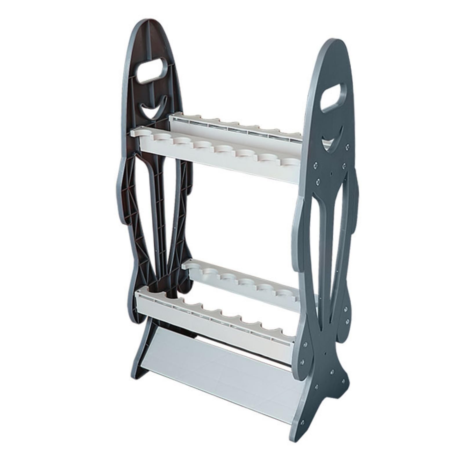 Rastrelliera Porta Canne Salvaspazio Espositore Compatto Supporto per Pescatori, Garage , Grigio , style to 1
