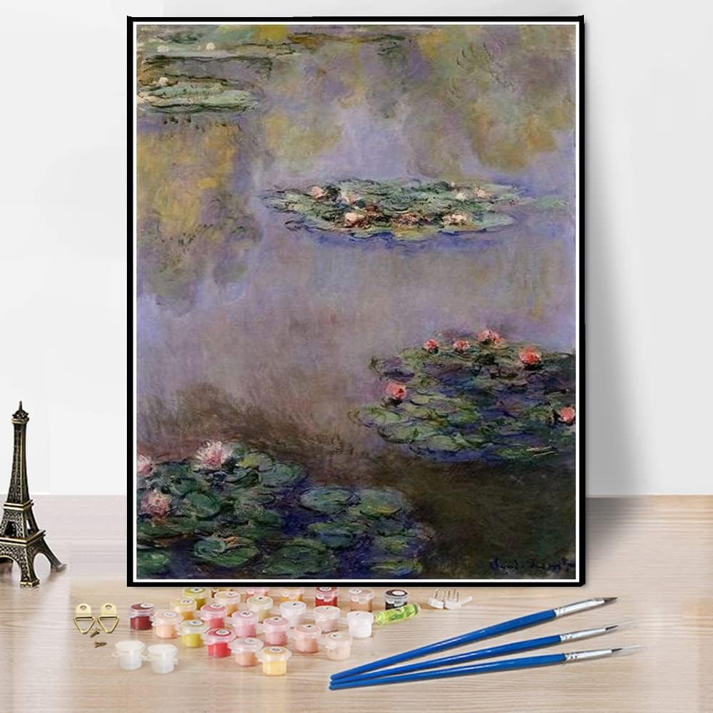 Paint by Numbers Kits for Adults and Kids Water Lilies and Agapanthus Painting by Claude Monet DIY Painting Paint by Numbers Kits On Canvas