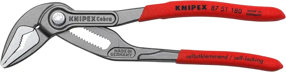 KNIPEX Tools 87 51 180 Cobra® ES Water Pump Pliers, 7-1/4"