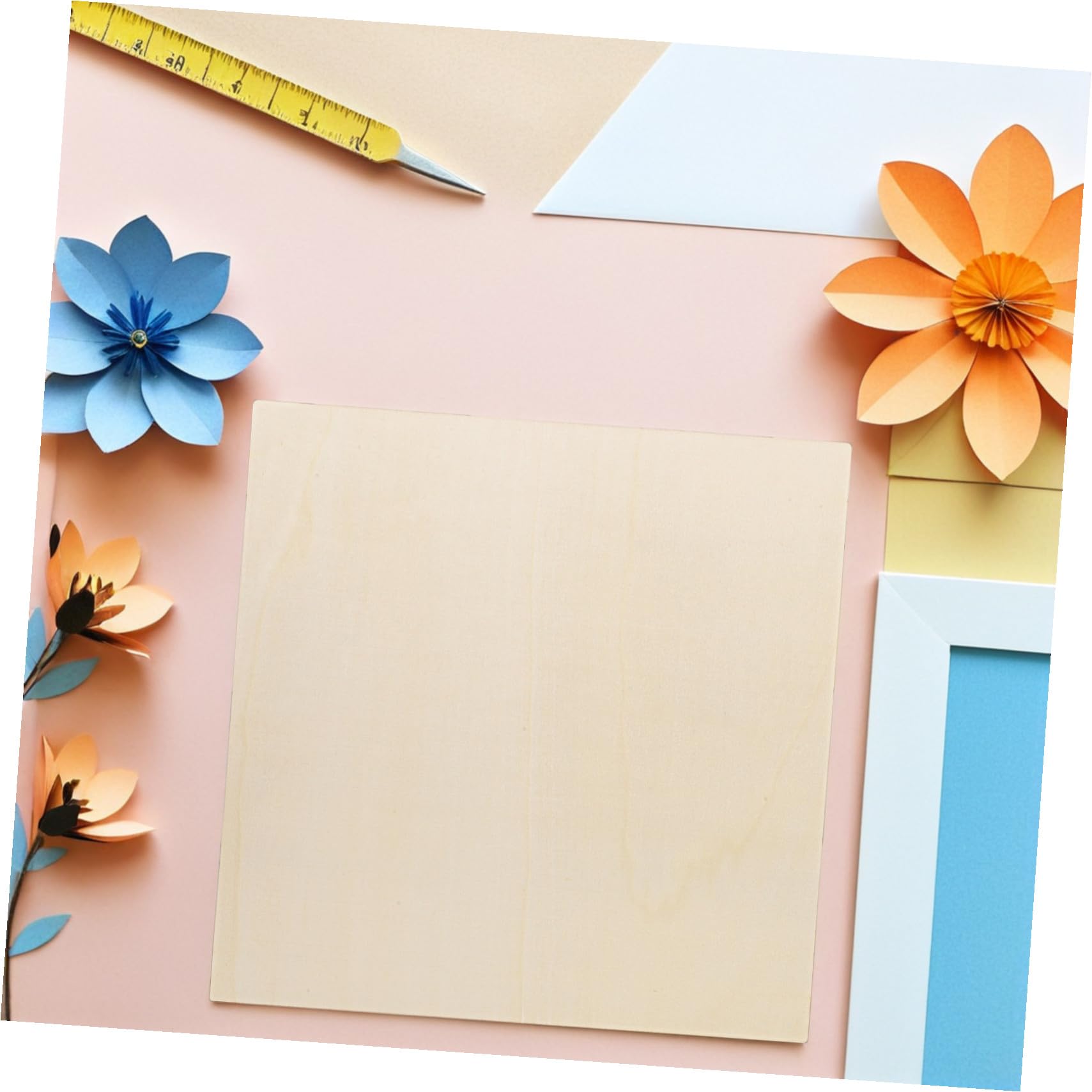 Mikikit 8 Piezas Tablero Cuadrado de Madera sin Terminar para Manualidades Diy, Fácil de Pintar y Pegar, Estilo Rústico, Adecuado para Talleres y Suministros Creativos