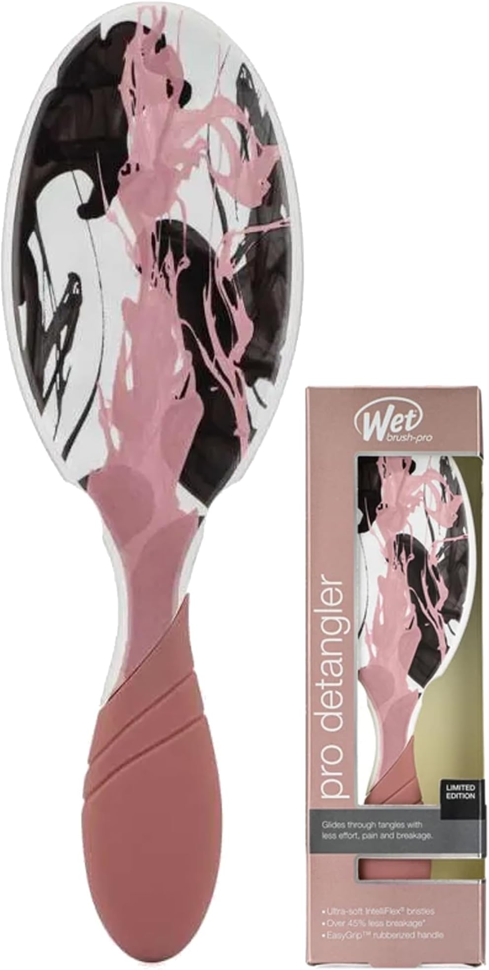 Wet Brush-Pro EasyGrip Pro Detangler Hair Brush, Limited Edition Inked Impression, Blush/Multi
