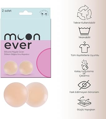 By StopEver Göğüs Şekillendirici Bant + Silikon Göğüs Ucu Kapatıcı – Ten Rengi, Kendinden Yapışkanlı, Dik Görünüm ve Tam Kapsama İçin 2’li Set, 5m Bant + 1 Çift Kapatıcı