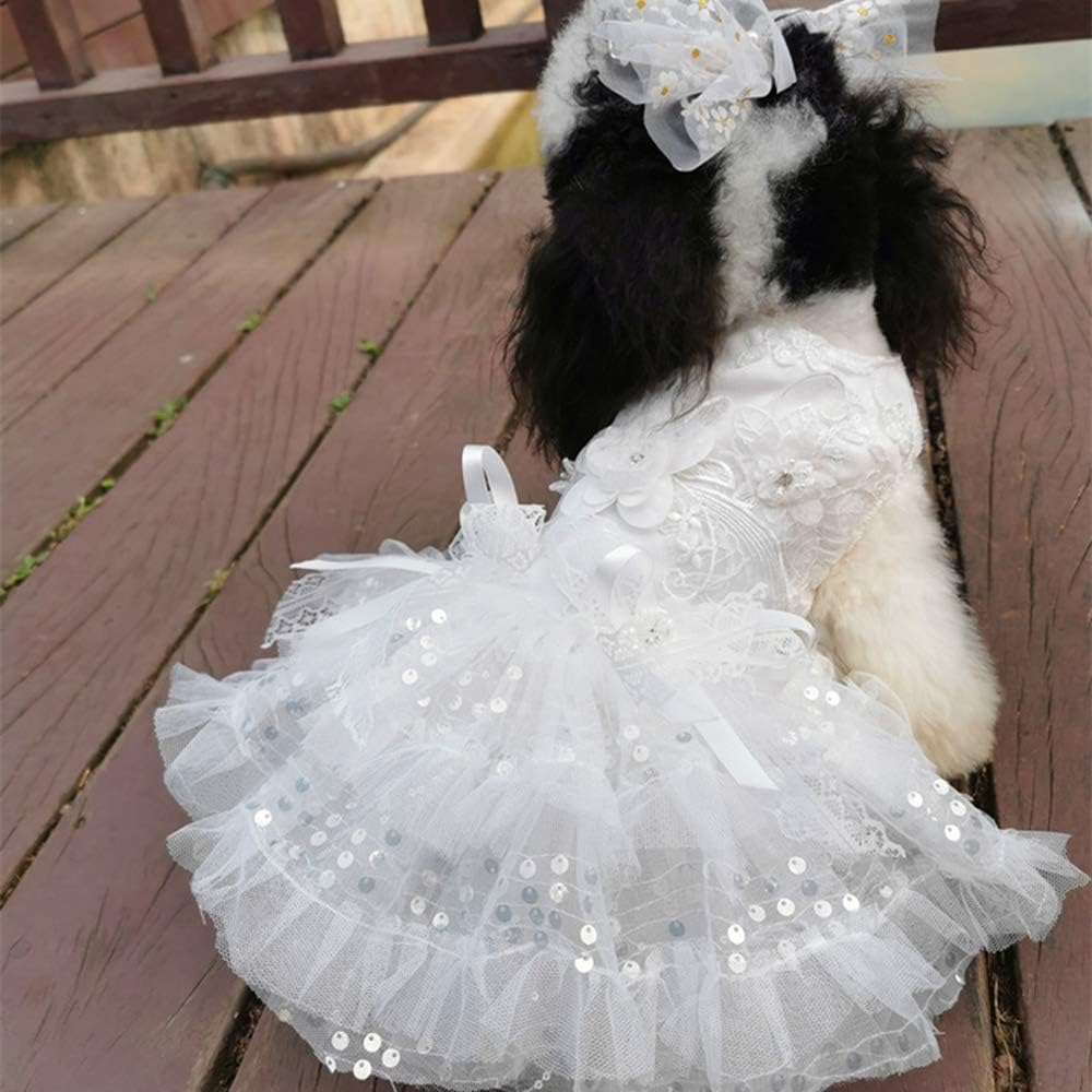 ペット 犬服 猫服 お姫様 ウエディング ドレス 洋服 超小型 小型犬 中型犬 ワンピース ドッグウェア ウェディング パーティー 夏の犬服 白 Xl