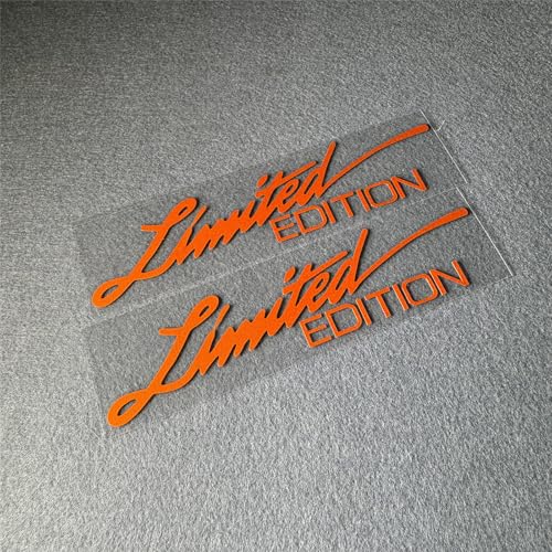 Image of 2X Car Styling Vinyl Graphic Decals for Limited Edition Truck Body Auto Rear Front Windshield Window Sticker 160x38mm (Orange)