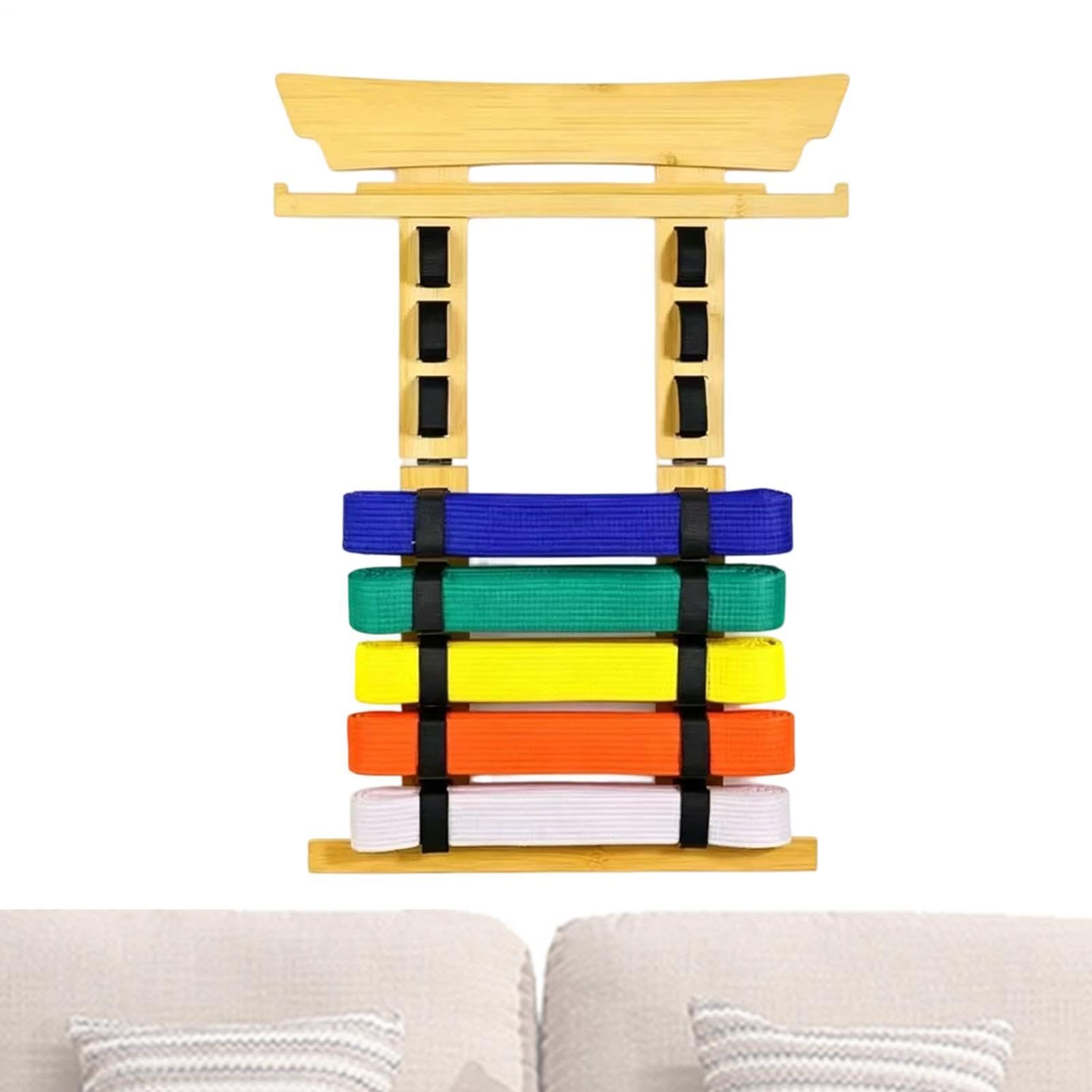Vitrina de madera para cinturones de karate de adultos y TKD 8