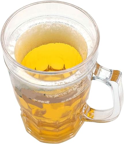 Miniatura 7 de Taza de cerveza falsa de 15.2 fl oz creativa doble entrepiso doble capa taza de cerveza congelada capacidad extra grande accesorios de decoración