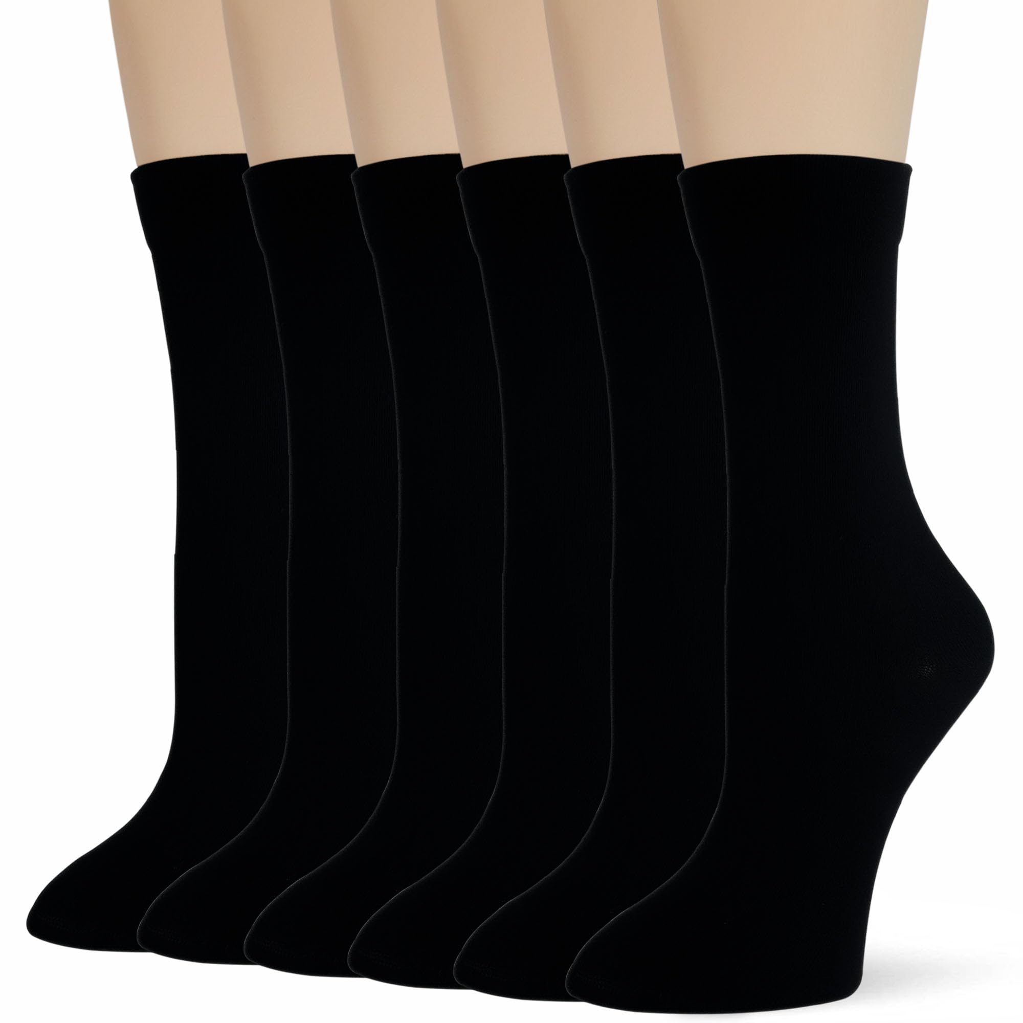 Thin Crew Socks for Women, Ladies Soft Cotton High Calf Boot Sock