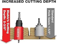 Vista 4 de Freud Diablo Carbide Teeth Hole Saw for Wood and Metal - Fits with Snap-Lock Plus Mandrel System, Tool-Free Plug Ejection - 3" Diameter, 2-3/8