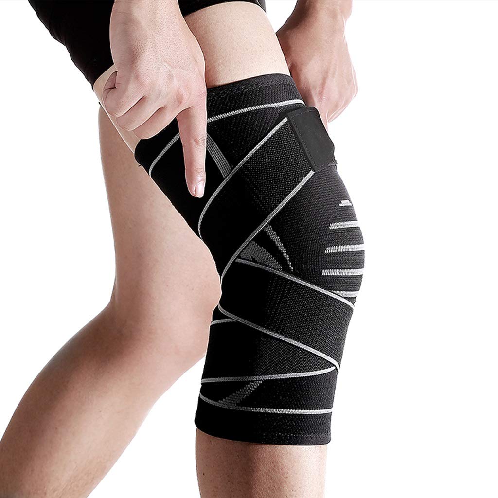 Bandage Compression Knee Sleeve Support Protector Sport Kneepad Fitness Running Cycling Braces High Elastic Gym Knee Pad Warm(Style Two,L)
