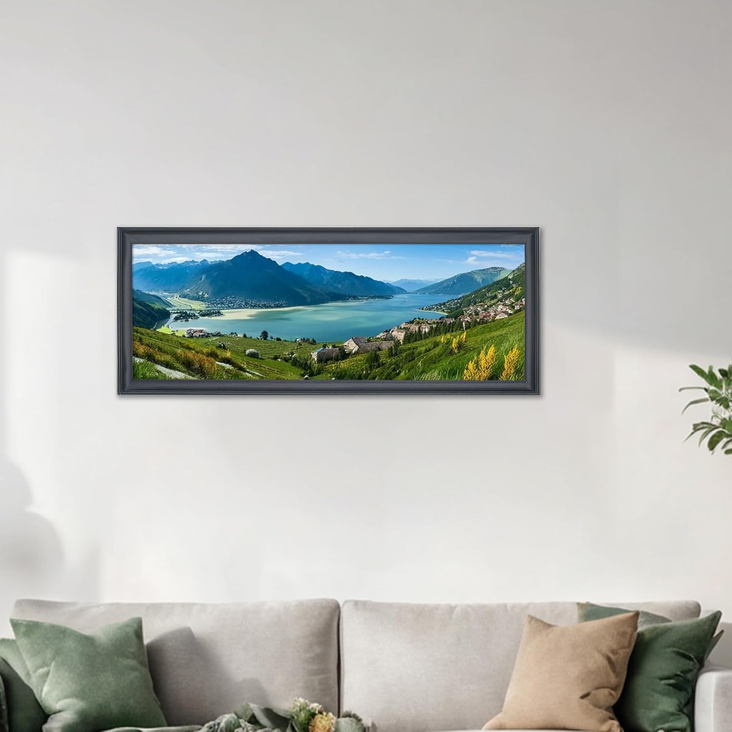 12x27 Photo Frame Black Solid Wood 12x27 inch Panoramic Picture Frame 12x27 inch Painting Frame 12x27 Poster Frame (L23B1227)