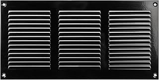 Vent Systems 12'' x 6'' Inch (Overall Dimensions) Black Metal Vent Duct Cover