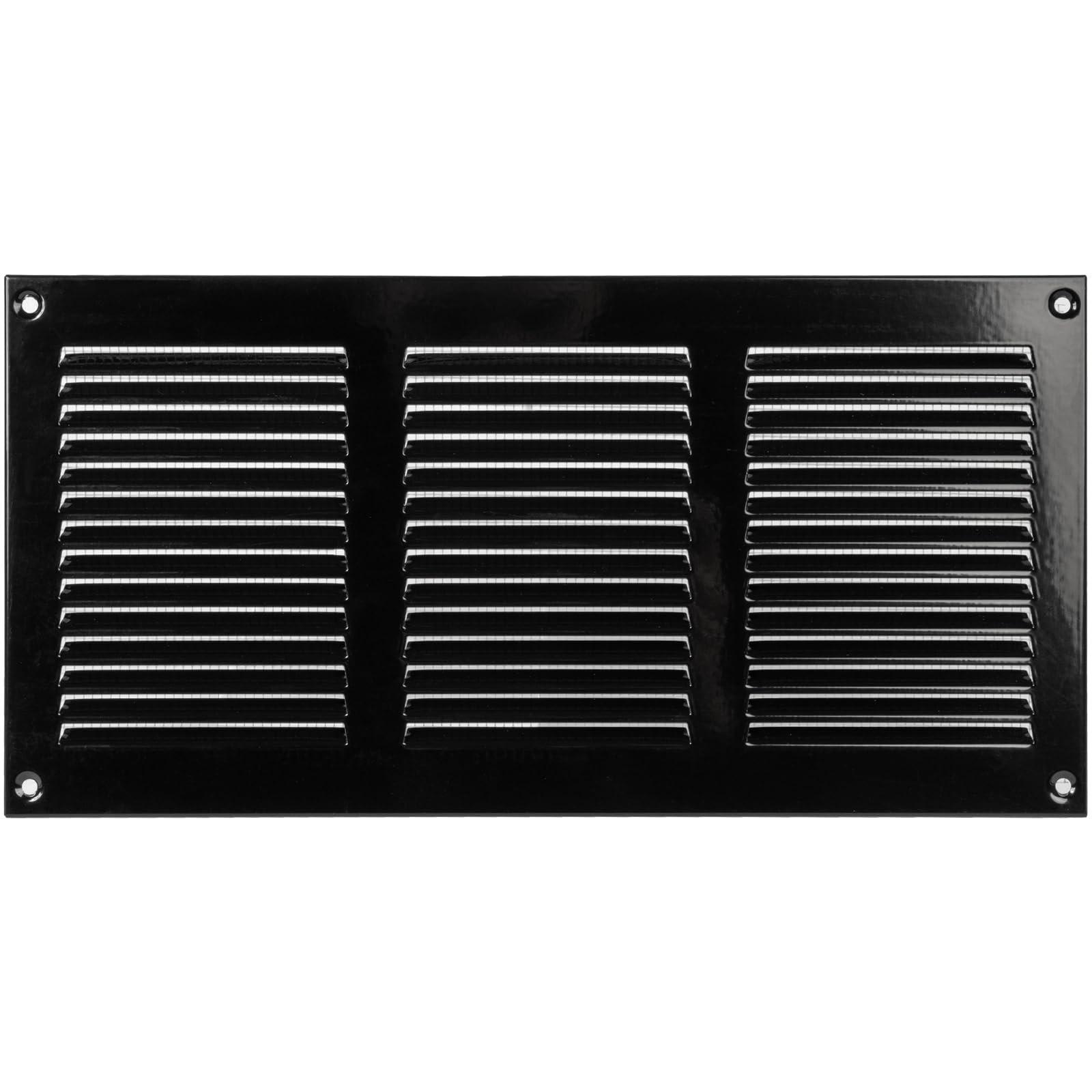 Vent Systems 300 x 150mm / 12'' x 6" Inch Air Vent Cover Black Metal Air Return Grill with Built in Pest Guard Screen HVAC Vent Cover for Home Improvement Vent Duct Cover