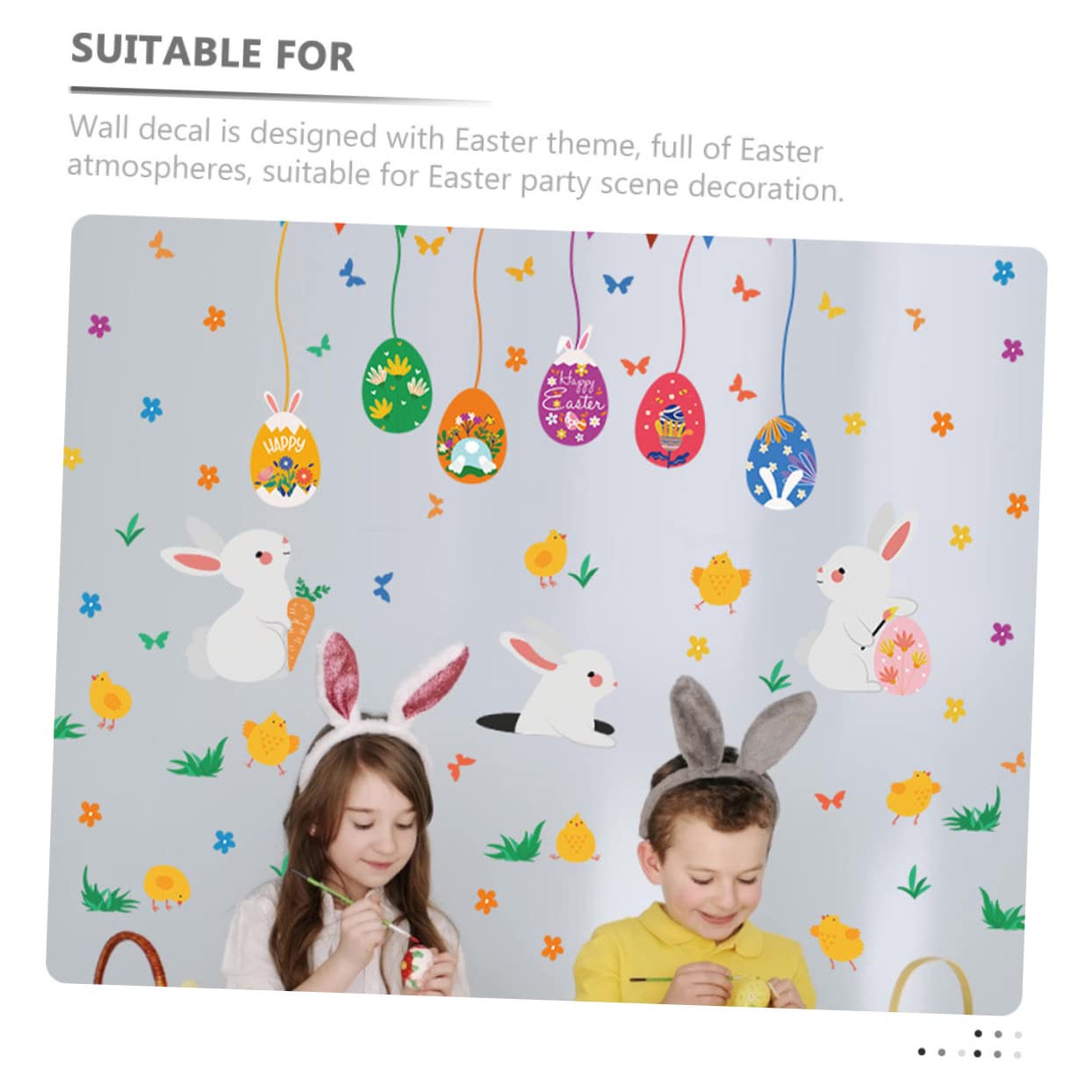 Alipis 5st Wandtattoo Ostern Partygeschenke Ei Partyartikel Für Außendekoration Wandtattoos Füllstoffe Aufkleber Fensterdekoration Zu Ostern Osterdeko Ostern-tapete Pvc