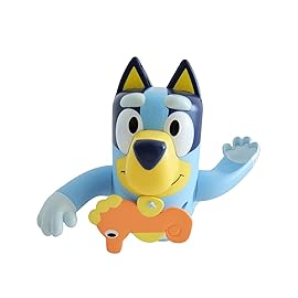 Toomies Bluey Swimming Bath Toy - Bluey Toys Includes Attached Seahorse Baby Toy and Swims on Back or Front - Toddler Bath Toys and Water Toys for Outdoor Play - Ages 18 Months and Up