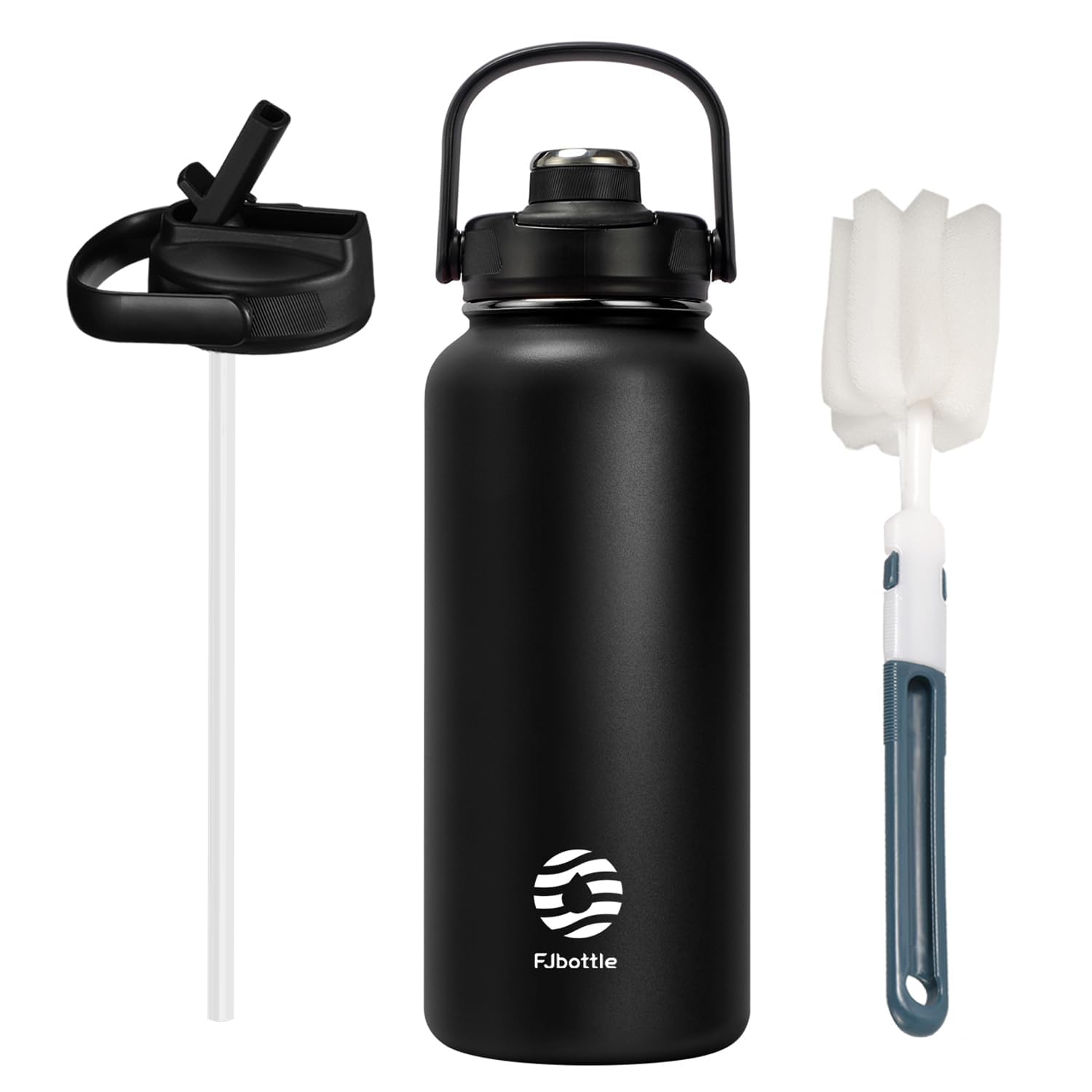 Amazon | FJbottle 水筒 950ml 真空断熱 直飲み ネジキャップ ストロー