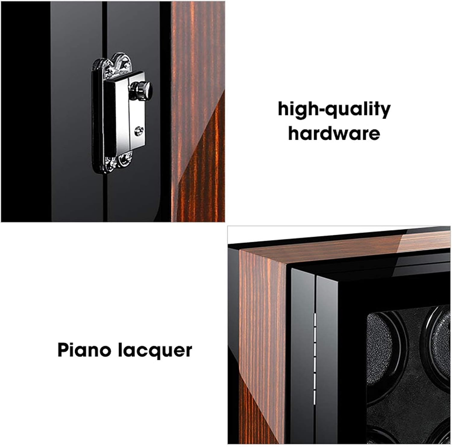 Automatic Watch Winder Box LCD Touch Screen with Light Quiet Motor for Watches Display for Men Women Gift Large Capacity Beautiful Home ()
