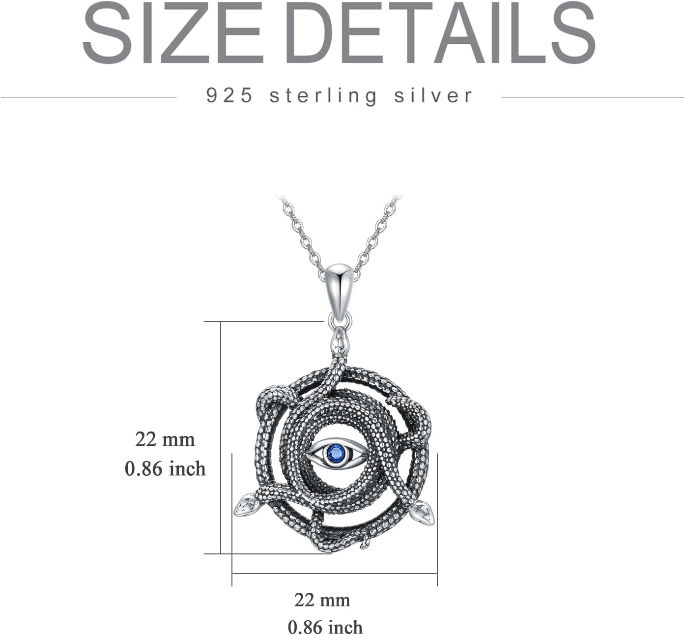 Snake Necklace 925 Sterling Silver Mysterious Snake Pendant Necklace Gothic Necklace Snake Jewelry Gift for Women Men - Image 5