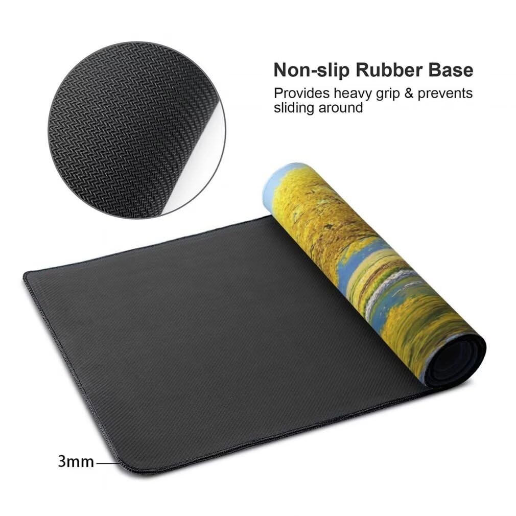 Alfombrilla Raton XXL 1000 x 500 x 3 mm, Mouse Pad Grande Gaming, Alfombrilla de Raton Árbol Dorado Mousepad Lavable Desk Mat para Juegos Y Oficina, Impermeable y Antideslizante (Paisaje) -MP1561