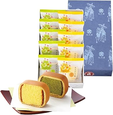 Amazon 公式 文明堂 カステラ巻10個入 ハニー5個 抹茶5個 熨斗対応可 包装品 和菓子 ギフト 手提げ袋付き お中元 ハニ カステラ カステラ 通販