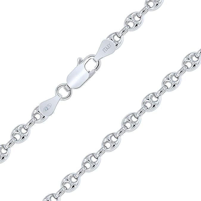 PLANETYS - Bracciale Rigido In Argento Sterling 925 Rodiato, Modello Grana Di Caffè, Larghezza 4.3 Mm, Uomo E Donna, Made In Italy - 3