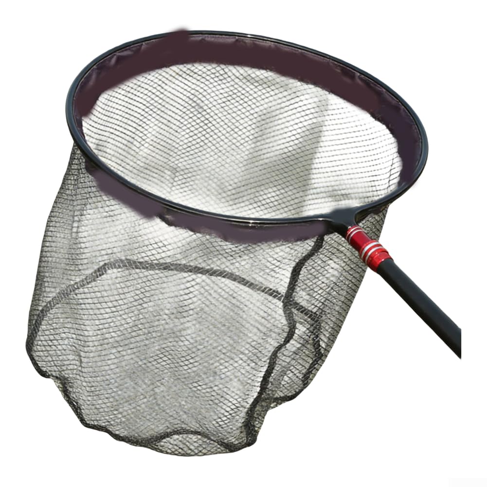Głęboka sieć wędkarska 45 cm rama węglowo-aluminiowa do użytku nocnego | Obręcz 45 cm, głębokość 35 cm, mieszanka węglowo-aluminiowa, gotowa do wędkowania nocnego, zoptymalizowana pod kątem czerni