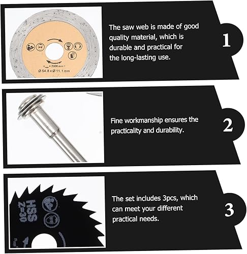 Miniatura 5 de Hemobllo 1 Unidades mini hoja de sierra circular de corte de diamante cuchillas de disco para herramienta Rotary Cutting Wheels Kit de herramientas